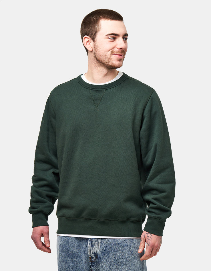 Pop Trading Company Logo Crewneck Sweat - Darkest Spruce
