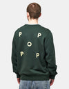 Pop Trading Company Logo Crewneck Sweat - Darkest Spruce