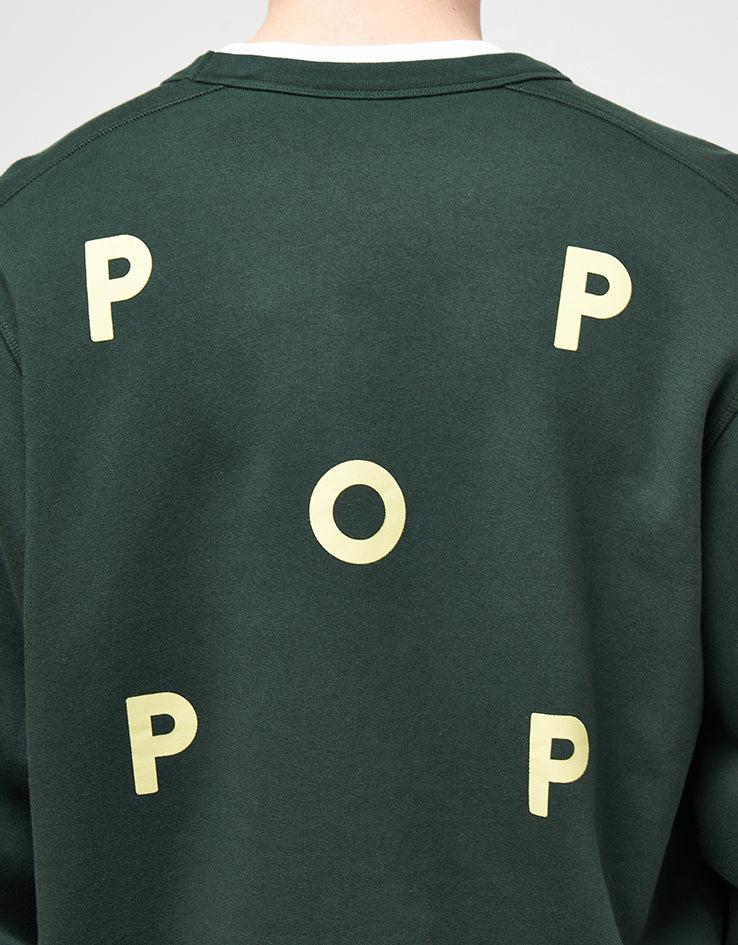Pop Trading Company Logo Crewneck Sweat - Darkest Spruce