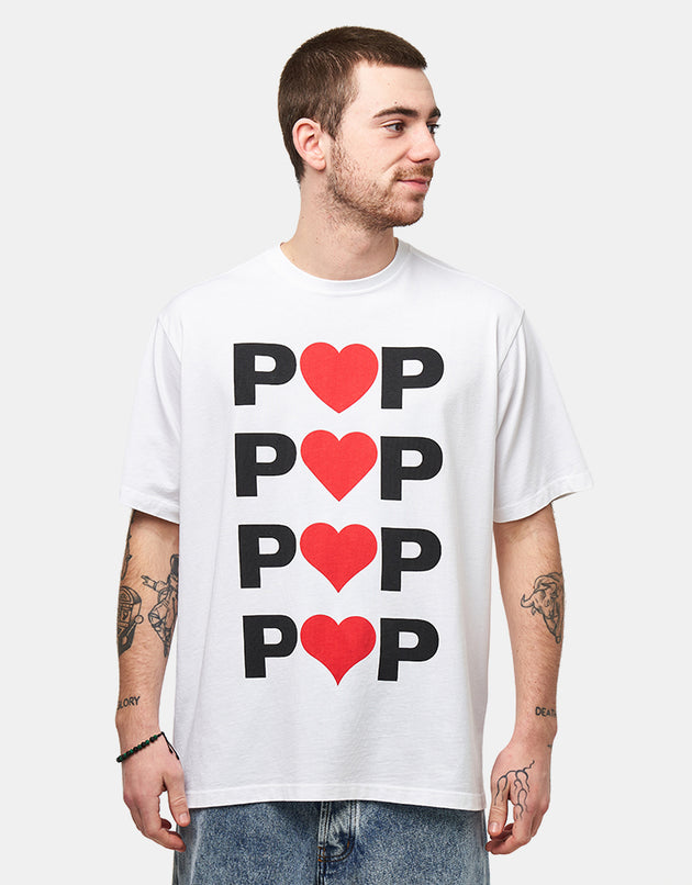 Pop Trading Company Hearts T-Shirt - White