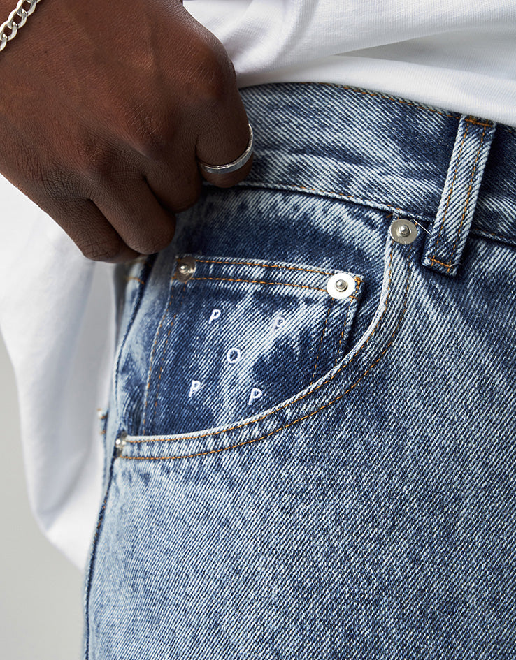 Pop Trading Company Drs Denim Pants - Stone Washed Denim