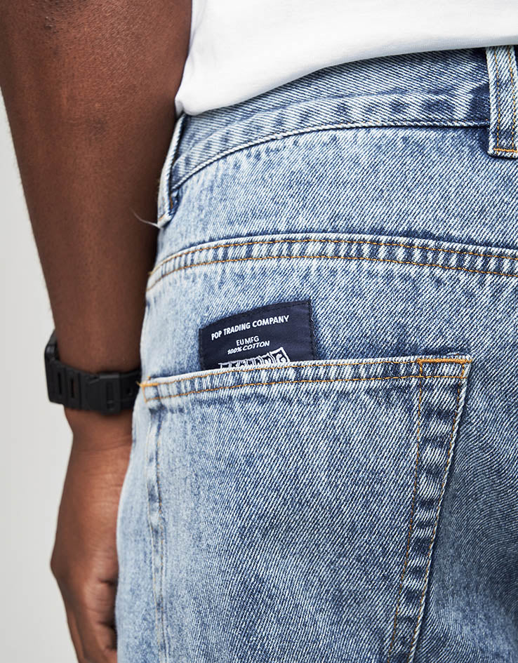 Pop Trading Company Drs Denim Pants - Stone Washed Denim