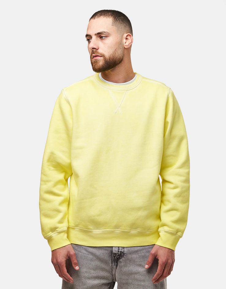 Pop Trading Company Stencil Logo Crewneck Sweat - Lemon Grass