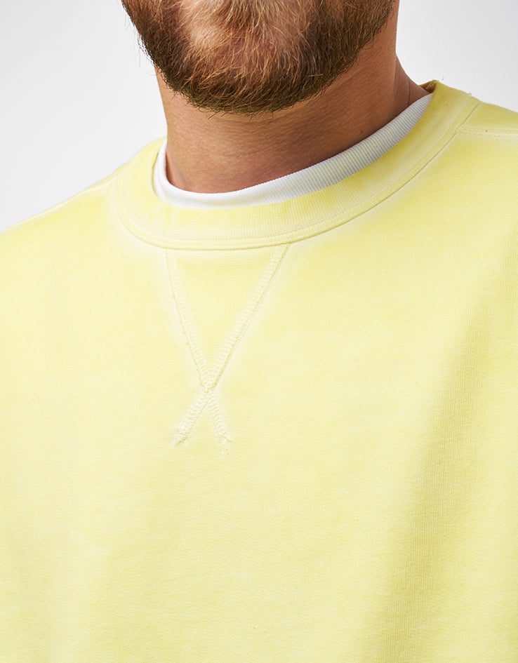 Pop Trading Company Stencil Logo Crewneck Sweat - Lemon Grass