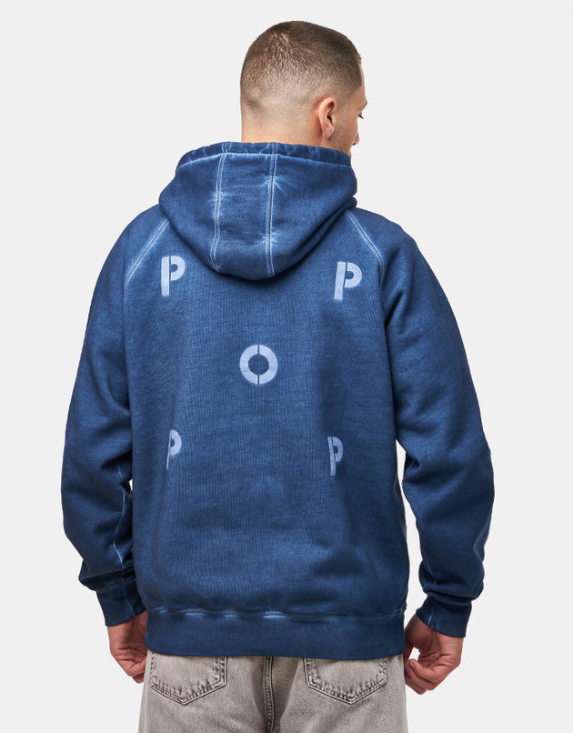 Pop Trading Company Stencil Logo Pullover Hoodie - Navy