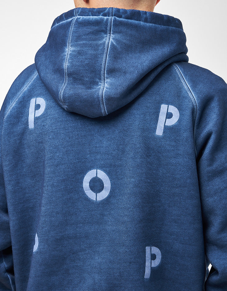 Pop Trading Company Stencil Logo Pullover Hoodie - Navy