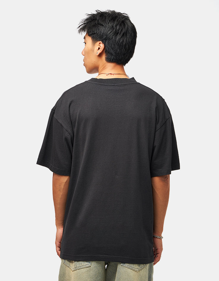 Welcome Chrome Fang Boxy Garment-Dyed T-Shirt - Black