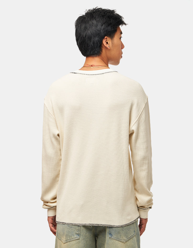 Welcome Seraph Pigment-Dyed Contrast Stitch L/S Thermal - Bone