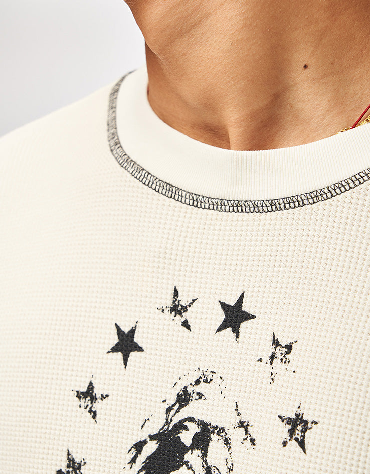 Welcome Seraph Pigment-Dyed Contrast Stitch L/S Thermal - Bone