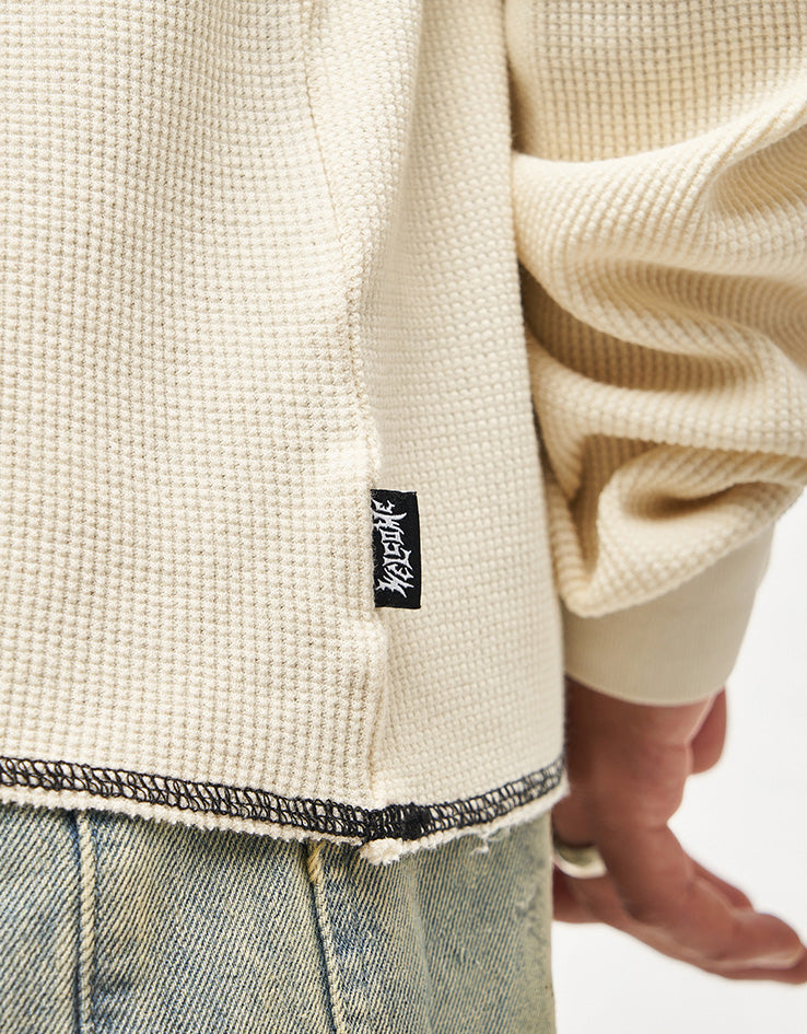 Welcome Seraph Pigment-Dyed Contrast Stitch L/S Thermal - Bone