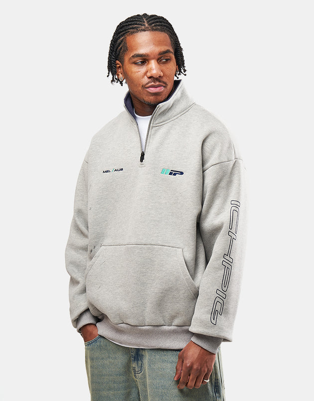 ICHPIG Emblem 1/4 Zip - Grey Marle