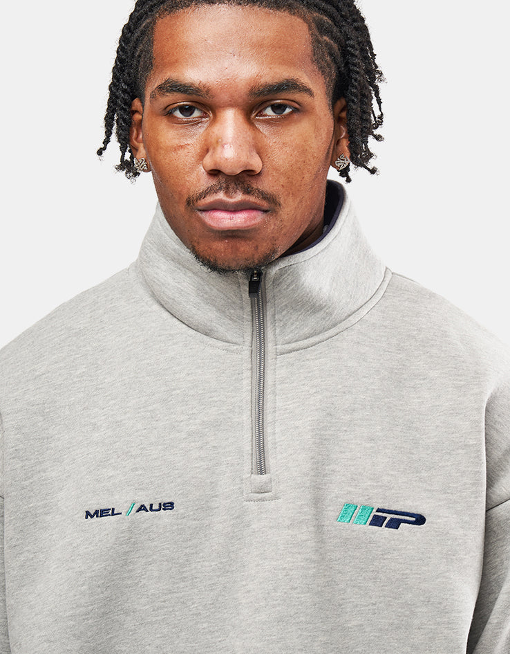 ICHPIG Emblem 1/4 Zip - Grey Marle