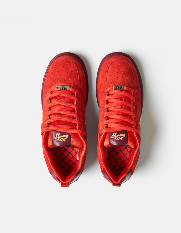 Nike SB 'All Star' Paul Rodriguez Zoom Air Low QS Skate Shoes - Habanero Red/Club Gold/Team Red/Habanero Red