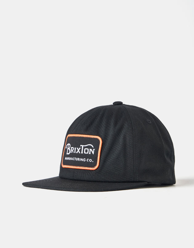 Brixton Grade Snapback Cap - Black/Orange/White