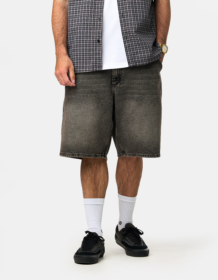 Route One Super Baggy Jorts - Dusky Black Wash
