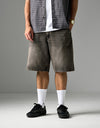 Route One Super Baggy Jorts - Dusky Black Wash