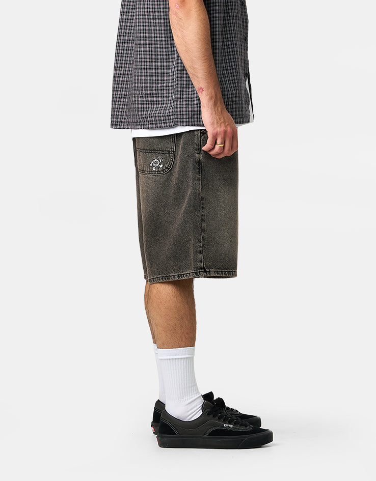 Route One Super Baggy Jorts - Dusky Black Wash