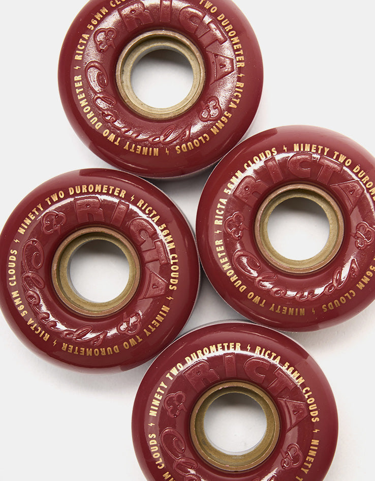 Ricta Clouds 92a Skateboard Wheels - Maroon/Gold