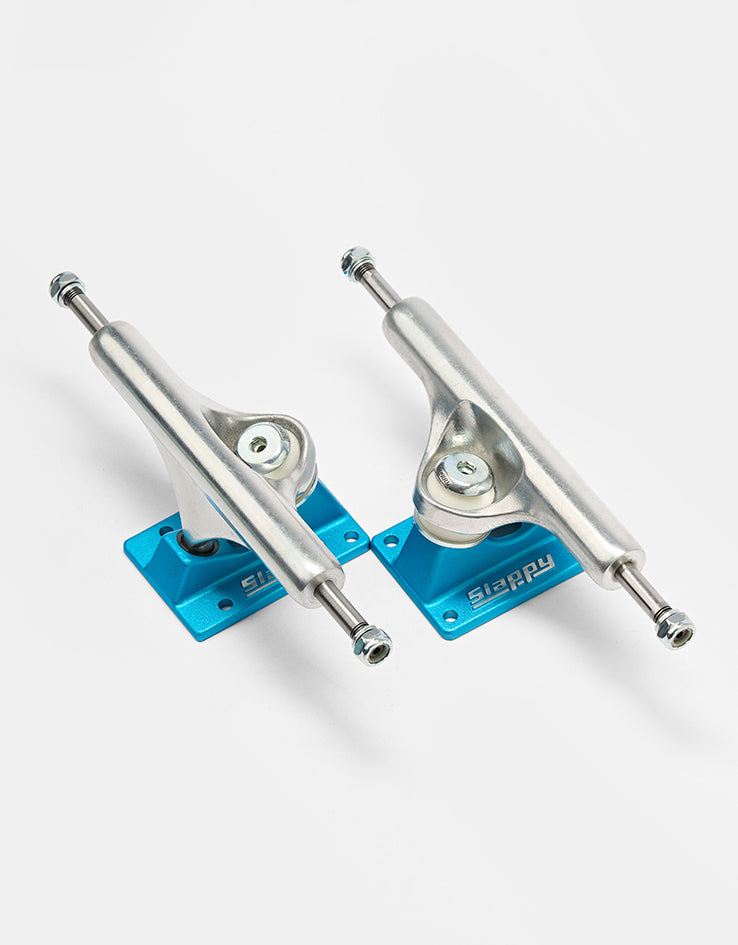 Slappy Inverted Hollow Lights Skateboard Trucks - Polished/Light Blue