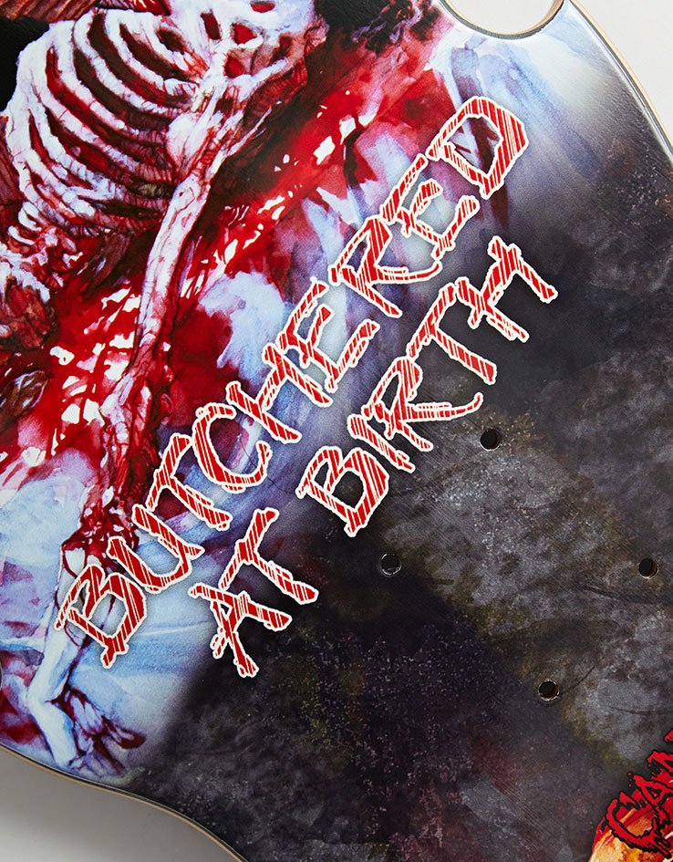 Creature x Cannibal Corpse Butchered at Birth EXPLICIT Skateboard Deck - 10.56"