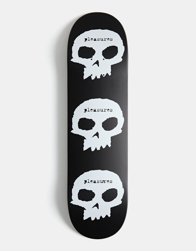 Zero x Pleasures 3 Skulls Skateboard Deck - 8.25"
