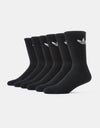 adidas Trefoil Cushion 6 Pack Crew Socks - Black