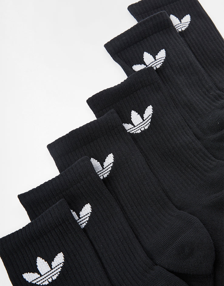 adidas Trefoil Cushion 3 Pack Crew Socks - Black