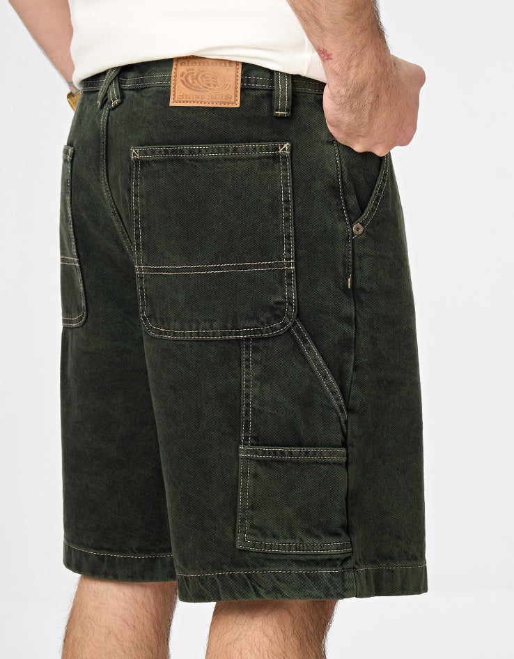 Element Big Carpenter Denim Shorts - Black Green Tint