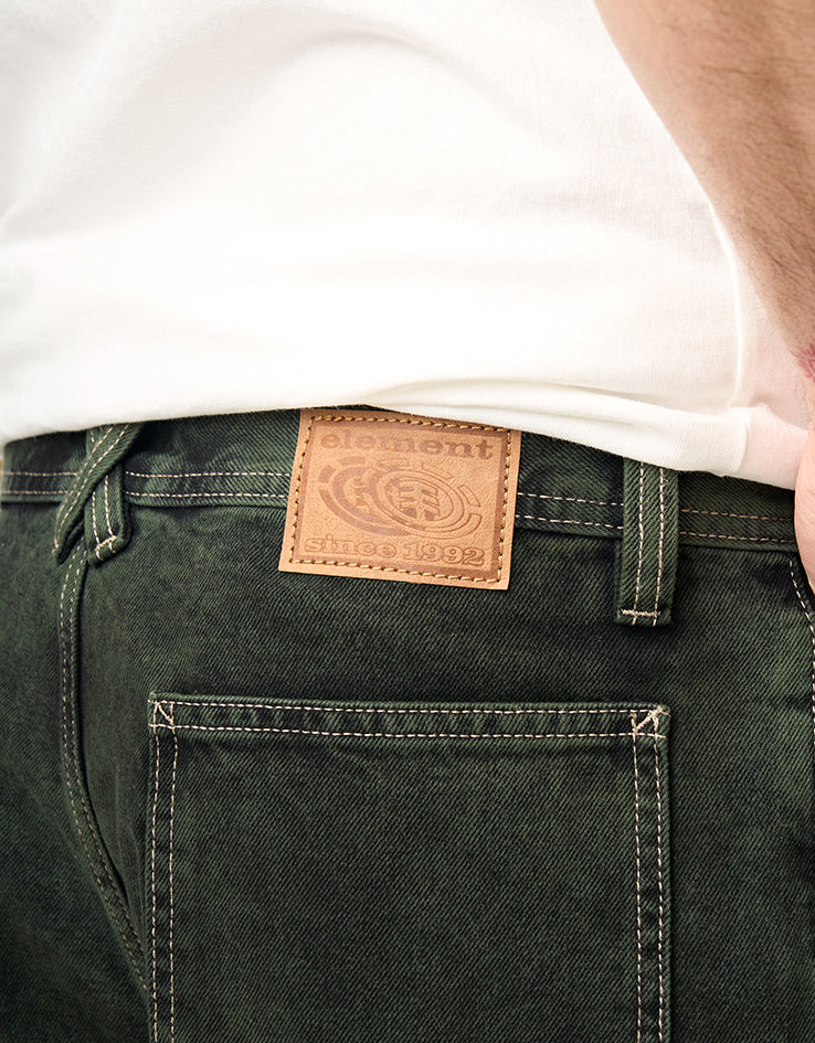 Element Big Carpenter Denim Shorts - Black Green Tint