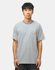 Carhartt WIP S/S Ezra Pocket T-Shirt - Ezra Stripe/Cozy Blue/Wax