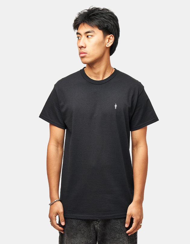 Girl Micro Embroidered T-Shirt - Black