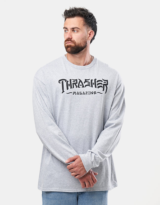 Thrasher Thrash & Destroy L/S T-Shirt - Sport Grey