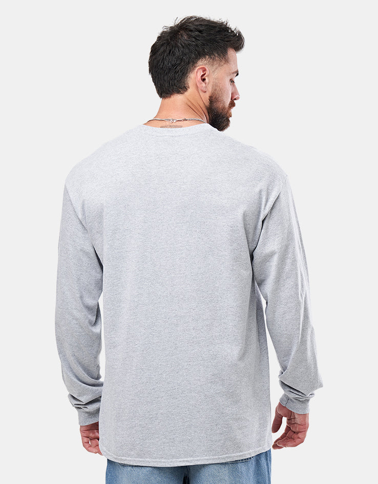Thrasher Thrash & Destroy L/S T-Shirt - Sport Grey