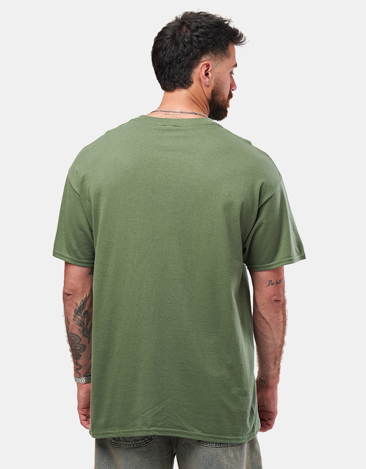 Thrasher Spikey T-Shirt - Military Green