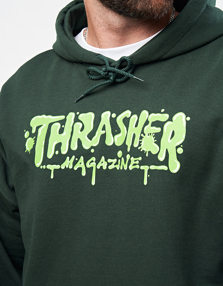 Thrasher Wet Paint Pullover Hoodie - Forest Green
