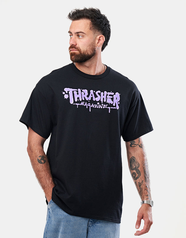 Thrasher Wet Paint T-Shirt - Black