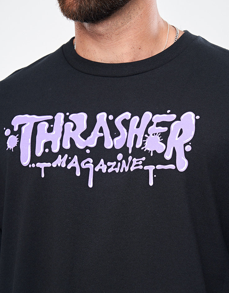 Thrasher Wet Paint T-Shirt - Black