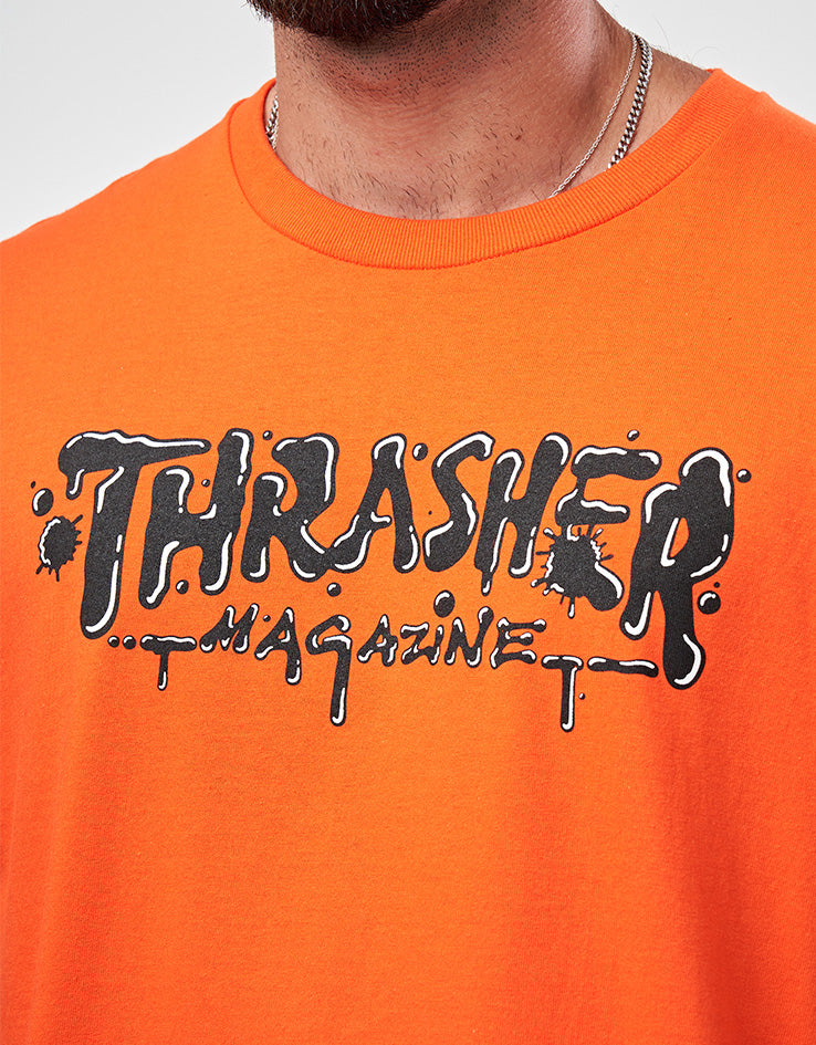 Thrasher Wet Paint T-Shirt - Orange
