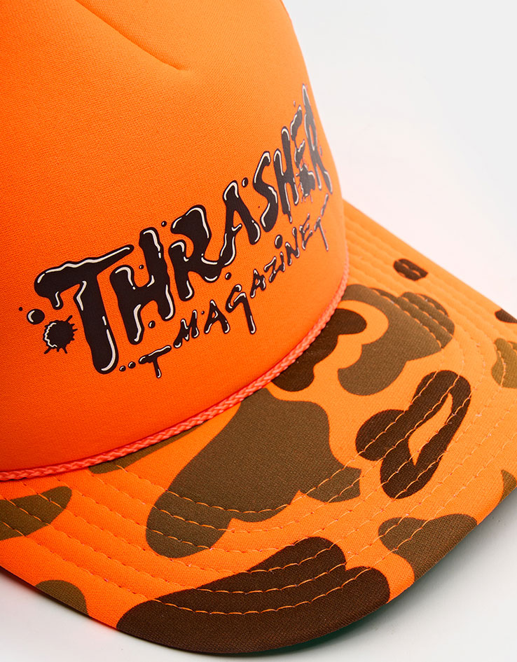 Thrasher Wet Paint Trucker Cap - Orange Camo