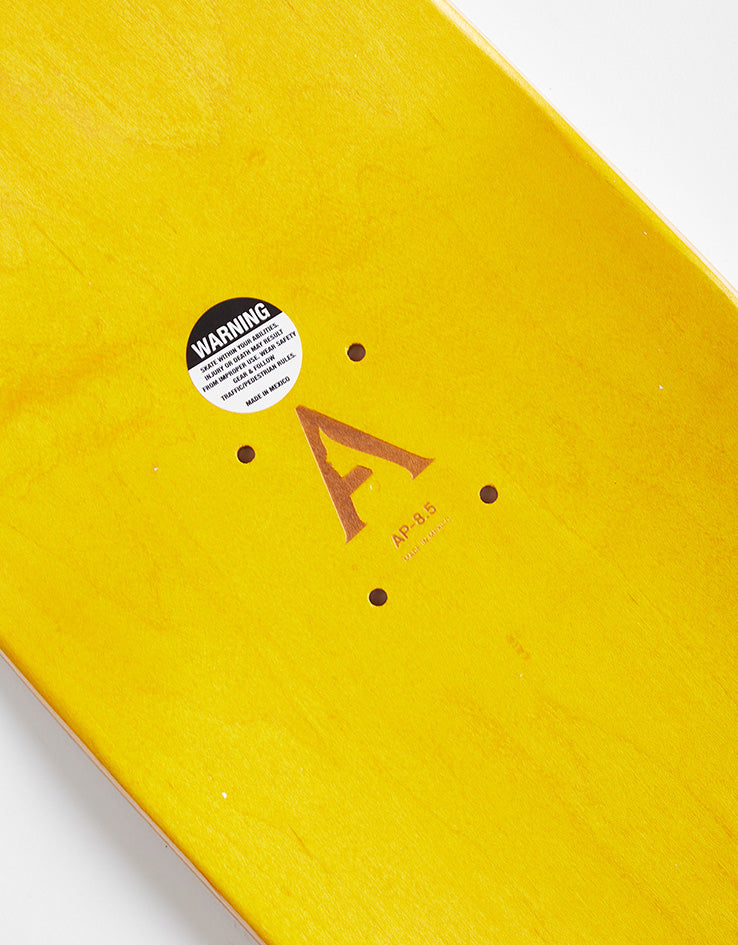April OG Logo 'TWIN' Yellow White Skateboard Deck - 8.5"