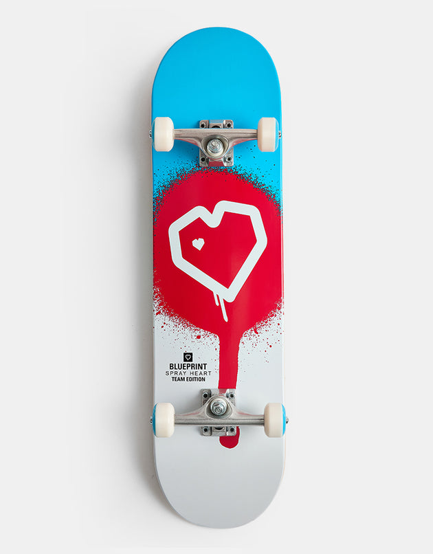 Blueprint Spray Heart Complete Skateboard - 8.25"