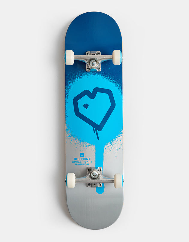 Blueprint Spray Heart Complete Skateboard - 8.5"