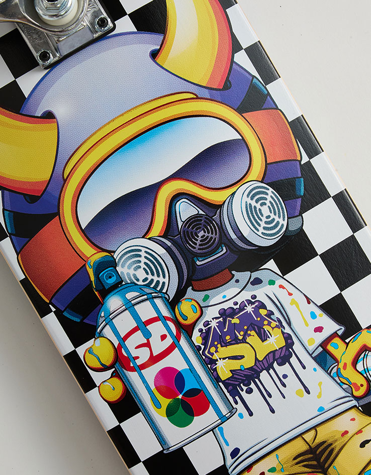 Speed Demons Tagger Checkered Complete Skateboard - 8.25"