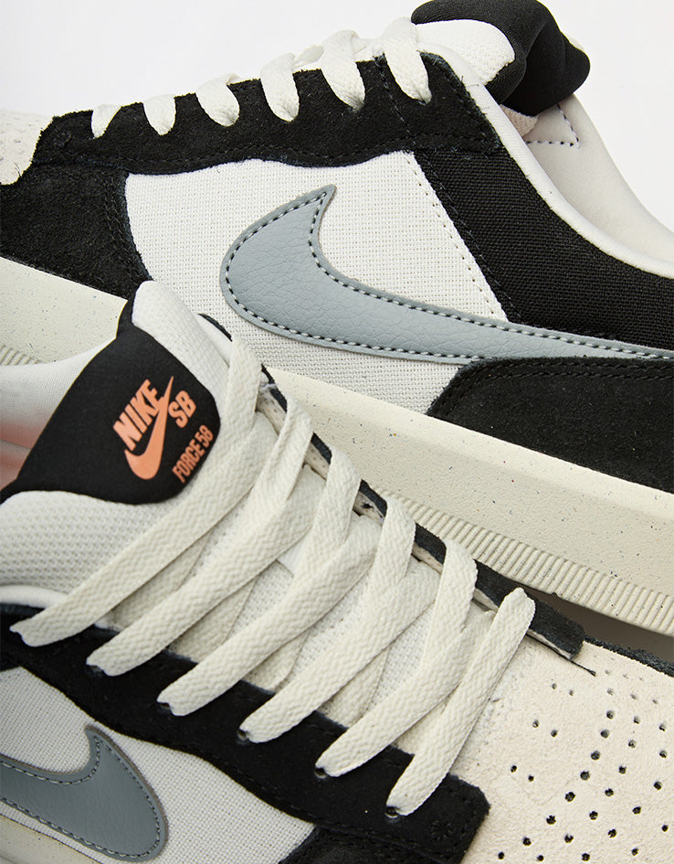 Nike SB Force 58 Skate Shoes - Black/Cool Grey-Summit White-Sail
