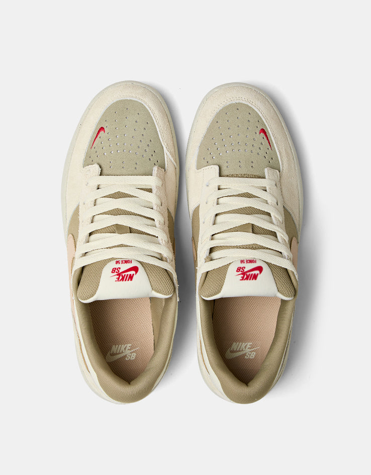 Nike SB Force 58 Skate Shoes - Coconut Milk/Linen-Neutral Olive