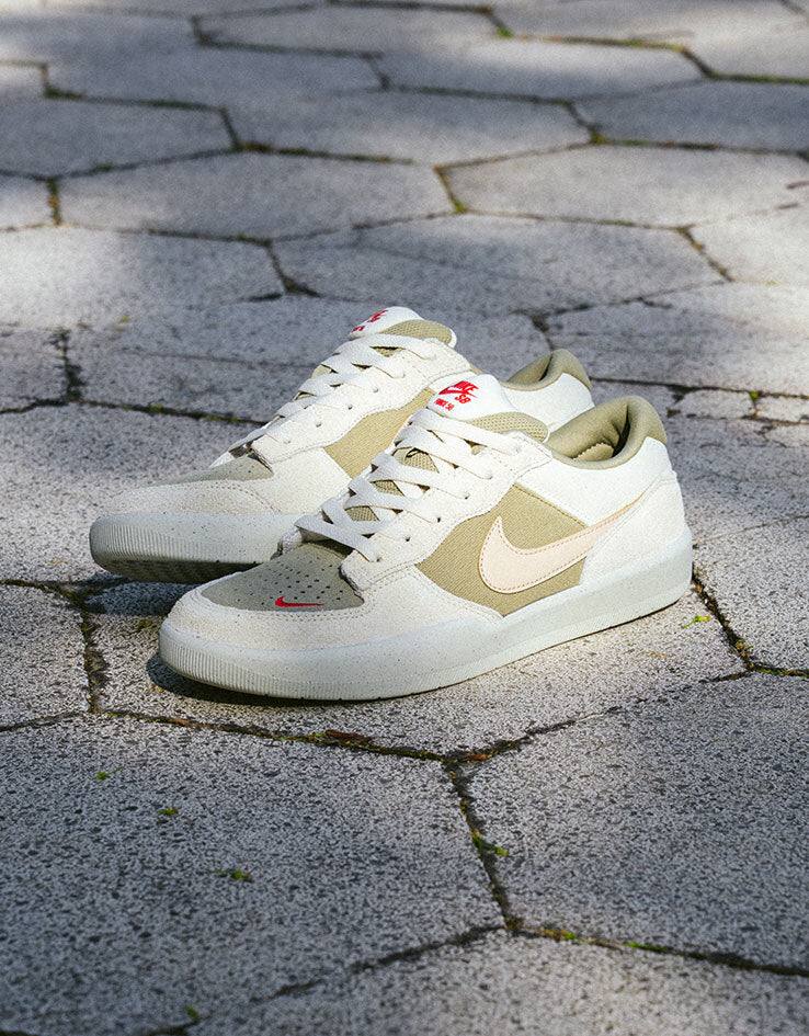 Nike SB Force 58 Skate Shoes - Coconut Milk/Linen-Neutral Olive