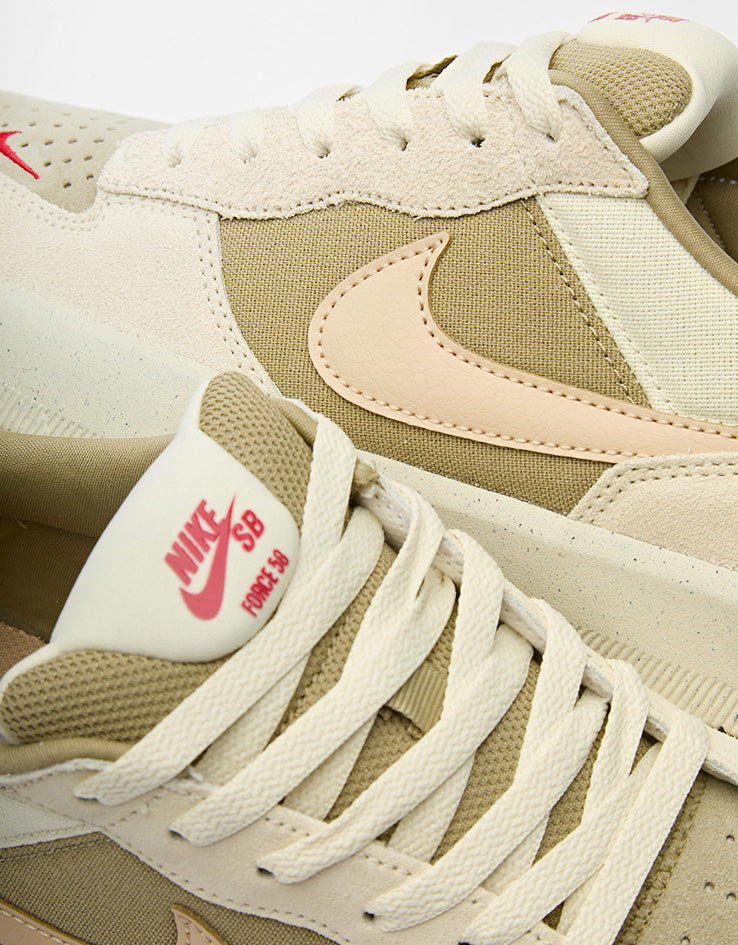 Nike SB Force 58 Skate Shoes - Coconut Milk/Linen-Neutral Olive