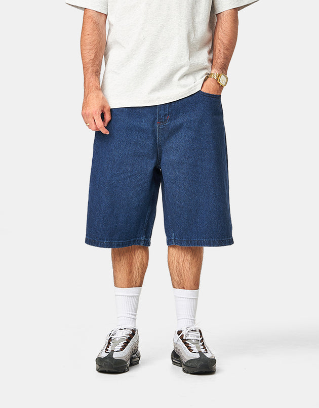 Butter Goods Drummer Baggy Denim Shorts - Raw Dark Indigo