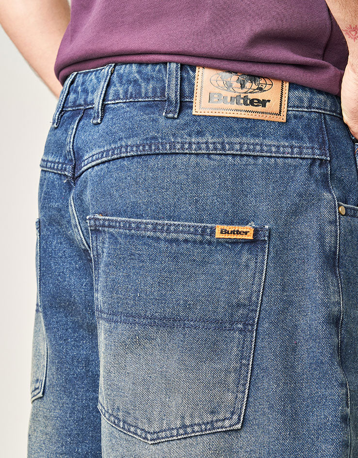 Butter Goods Baggy Denim Shorts - Vintage Indigo Wash