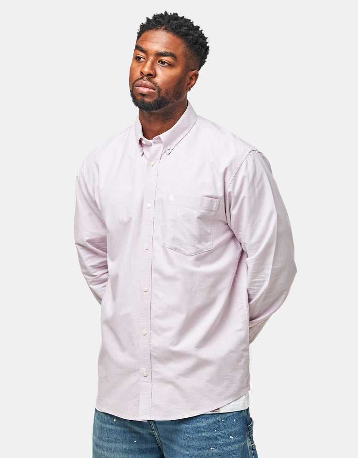 Carhartt WIP L/S C-Logo Shirt - Hortensia/White